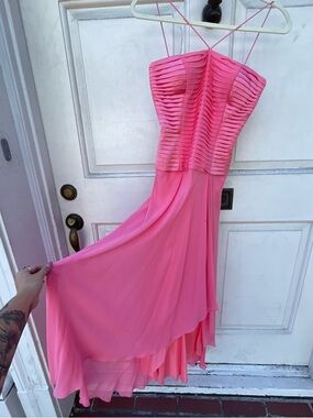 Vintage y2k Pink Silk Asymmetrical Fairy Dress